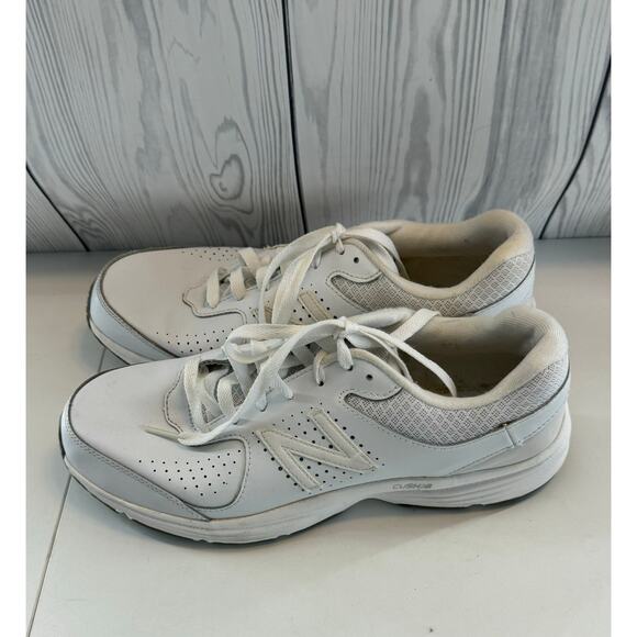 New Balance 411 Walking Training Shoes All White Leather Men\'s 9.5